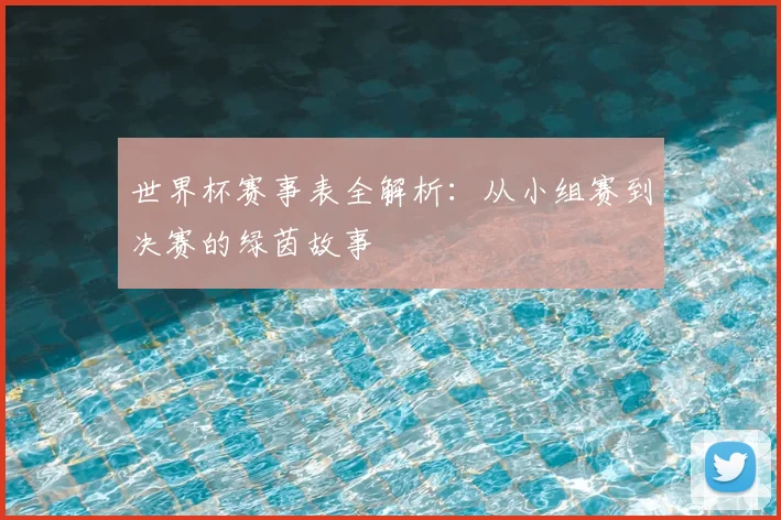 世界杯赛事表全解析:从小组赛到决赛的绿茵故事